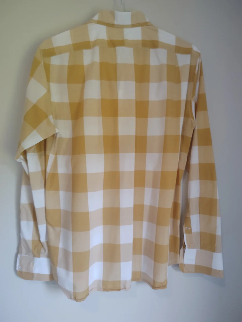J. Crew Yellow and White Buffalo Check Dress Shirt Slim Fit